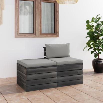 Set mobilier grădină din paleți, 2 piese, cu perne, lemn de pin GartenMobel Dekor