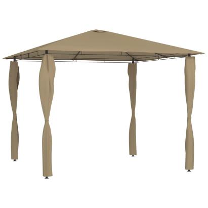 Pavilion cu huse pentru stâlpi, gri taupe, 3x3x2,6 m, 160 g/m² GartenMobel Dekor