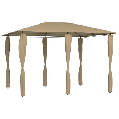 Pavilion cu huse pentru stâlpi, gri taupe, 3x4x2,6 m, 160 g/m² GartenMobel Dekor