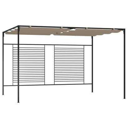 Pavilion grădină, acoperiș retractabil gri taupe 3x4x2,3 m 180 g/m² GartenMobel Dekor