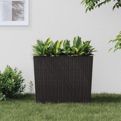 Jardinieră cu interior detașabil, maro, 12 / 44 L, PP ratan GartenMobel Dekor