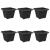 Vază pătrată pentru flori 6 pcs Negru 38 x 38 x 30 cm Plastic GartenMobel Dekor