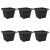 Vază pătrată pentru flori 6 pcs Negru 43 x 43 x 33,5 cm Plastic GartenMobel Dekor