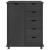 Cabinet mobil cu roata Gri 63,5 x 39 x 79 cm Lemn de pin masiv GartenMobel Dekor