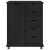 Cabinet mobil Negru 63,5 x 39 x 79 cm Lemn de pin masiv GartenMobel Dekor