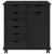 Cabinet mobil Negru 63,5 x 39 x 65,5 cm Lemn de pin masiv GartenMobel Dekor