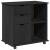 Cabinet mobil Negru 63,5 x 39 x 65,5 cm Lemn de pin masiv GartenMobel Dekor