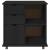 Cabinet mobil Negru 63,5 x 39 x 65,5 cm Lemn de pin masiv GartenMobel Dekor
