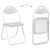 Scaun pliant 2 pcs Alb 48 x 43,5 x 81 cm Piele artificială GartenMobel Dekor