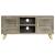 Comodă TV, gri, 110x30x48 cm, lemn masiv mango & alamă GartenMobel Dekor