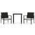 Set de mobilier de grădină, 3 piese, negru, poliratan GartenMobel Dekor