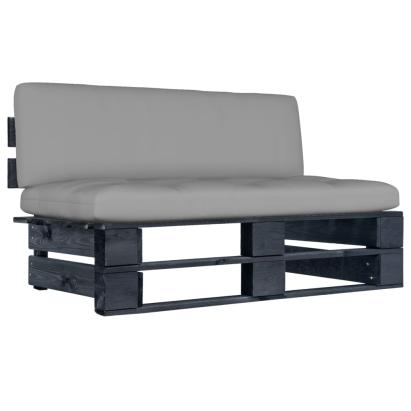Canapea de mijloc de grădină din paleți, negru, lemn pin tratat GartenMobel Dekor