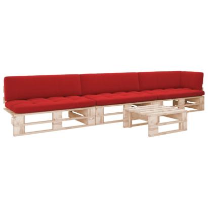 Set mobilier paleți cu perne, 4 piese, lemn de pin tratat GartenMobel Dekor