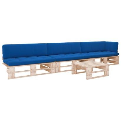 Set mobilier paleți cu perne, 4 piese, lemn de pin tratat GartenMobel Dekor