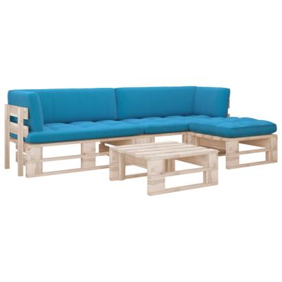 Set mobilier paleți cu perne, 4 piese, lemn de pin tratat GartenMobel Dekor