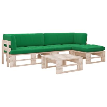 Set mobilier paleți cu perne, 4 piese, lemn de pin tratat GartenMobel Dekor