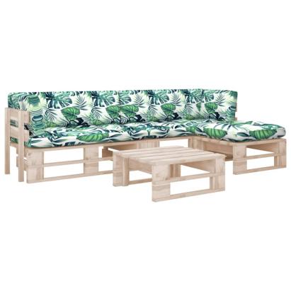 Set mobilier paleți cu perne, 4 piese, lemn de pin tratat GartenMobel Dekor