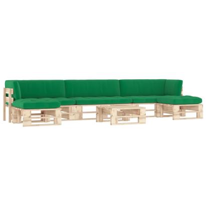 Set mobilier de grădină cu perne, 6 piese, lemn pin tratat GartenMobel Dekor