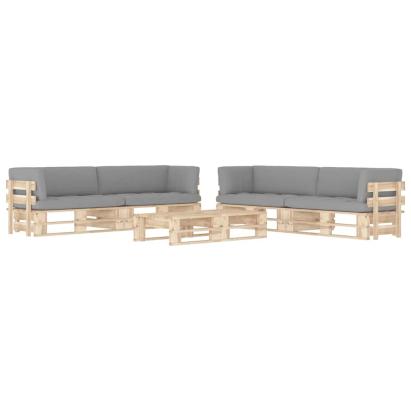 Set mobilier de grădină cu perne, 6 piese, lemn pin tratat GartenMobel Dekor