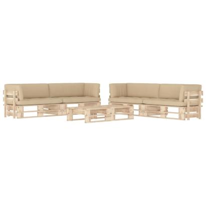 Set mobilier de grădină cu perne, 6 piese, lemn pin tratat GartenMobel Dekor