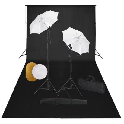 Set studio foto cu lămpi, umbrele, fundal și reflector GartenMobel Dekor