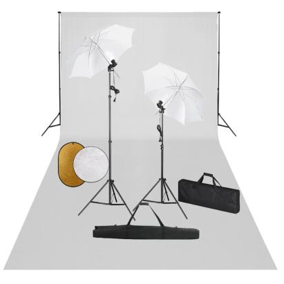 Set studio foto cu lămpi, umbrele, fundal și reflector GartenMobel Dekor