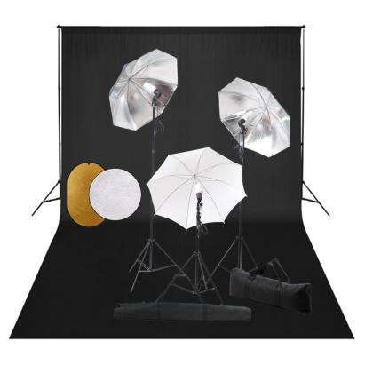 Set studio foto cu lămpi, umbrele, fundal și reflector GartenMobel Dekor