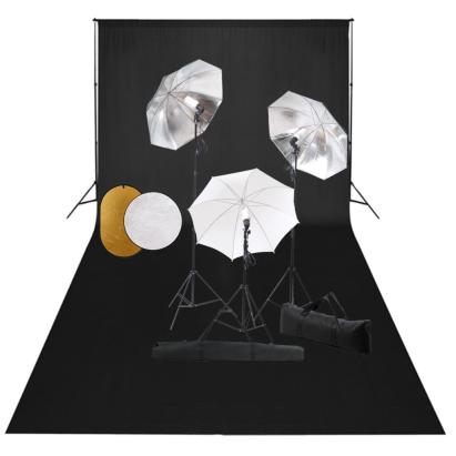 Set studio foto cu lămpi, umbrele, fundal și reflector GartenMobel Dekor