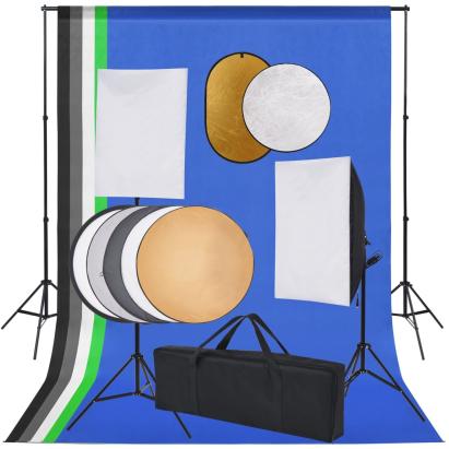 Set studio foto cu lumini softbox, fundal și reflector GartenMobel Dekor