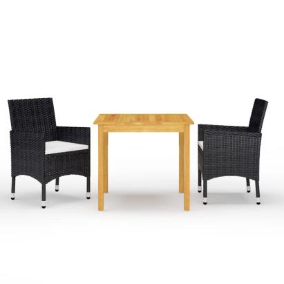 Set mobilier de grădină, 3 piese, negru GartenMobel Dekor