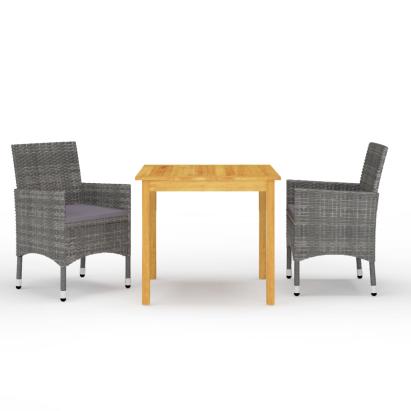 Set mobilier de grădină, 3 piese, gri GartenMobel Dekor