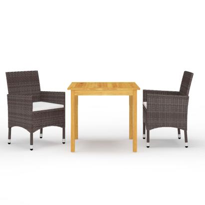 Set mobilier de grădină, 3 piese, maro GartenMobel Dekor