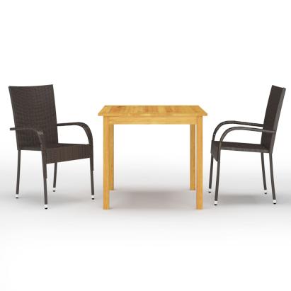 Set mobilier de grădină, 3 piese, maro GartenMobel Dekor