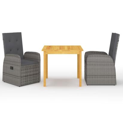 Set mobilier de grădină, 3 piese, gri GartenMobel Dekor