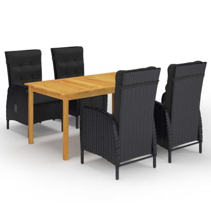 Set mobilier de grădină, 5 piese, negru GartenMobel Dekor