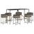Set mobilier bar de grădină cu perne, 7 piese, gri, poliratan GartenMobel Dekor