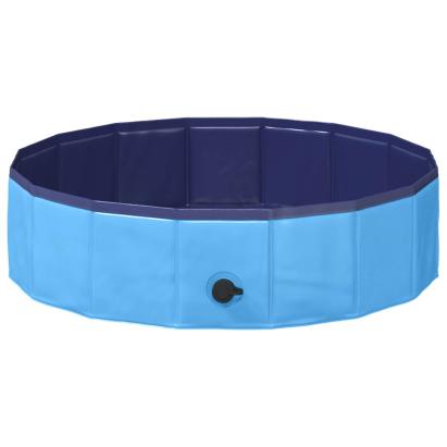 Piscină pliabilă pentru câini albastru 80 x 80 x 20 cm PVC GartenMobel Dekor