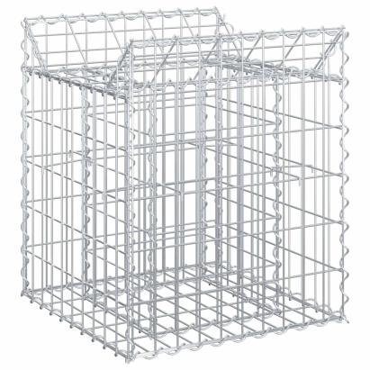 Pat ridicat din gabion Argintiu 50 x 50 x 60 cm Oțel Galvanizat GartenMobel Dekor