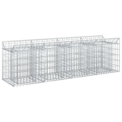 Pat ridicat din gabion Argintiu 200 x 50 x 60 cm GartenMobel Dekor