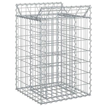 Pat ridicat din gabion Argintiu 50 x 50 x 80 cm Oțel Galvanizat GartenMobel Dekor