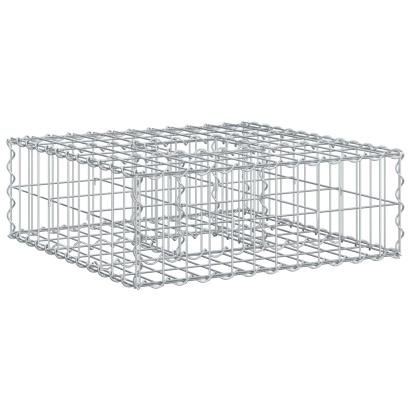 Pat ridicat din gabion Argintiu 60 x 60 x 20 cm Oțel Galvanizat GartenMobel Dekor