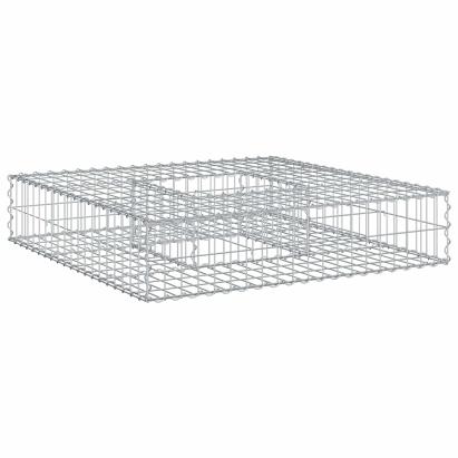 Pat ridicat din gabion Argintiu 100 x 100 x 20 cm GartenMobel Dekor
