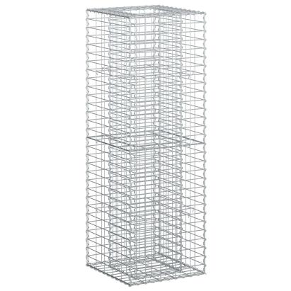 Pat ridicat din gabion Argintiu 50 x 50 x 150 cm GartenMobel Dekor