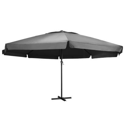 Umbrelă de soare de exterior, stâlp aluminiu, antracit, 600 cm GartenMobel Dekor