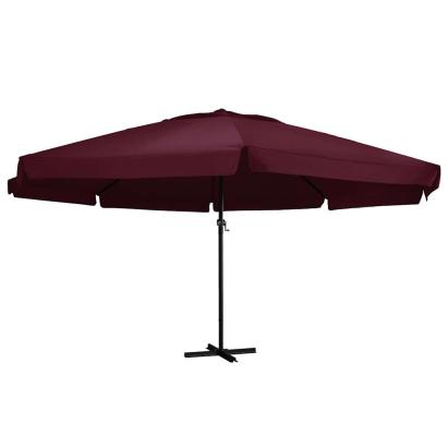 Umbrelă soare de grădină, stâlp din aluminiu, roșu bordo 600 cm GartenMobel Dekor