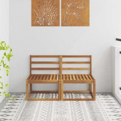 2 Bucată Canapea Medie pentru Exterior Lemn Solid de Acacia GartenMobel Dekor