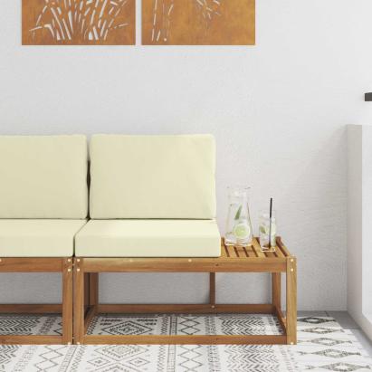 Canapea de exterior cu pernă natural 91 x 63 x 73 cm GartenMobel Dekor