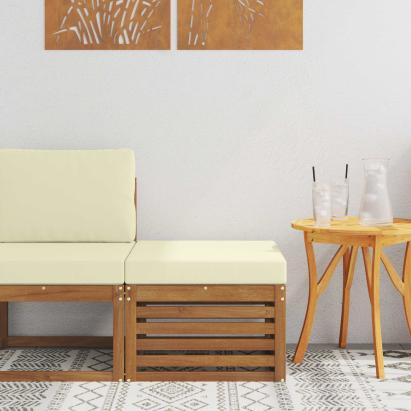 Taburet pentru exterior Lemn Solid de Acacia natural GartenMobel Dekor