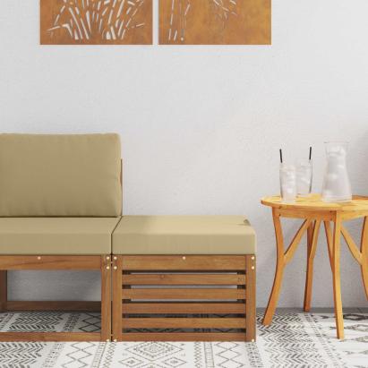 Taburet pentru exterior Lemn Solid de Acacia natural GartenMobel Dekor