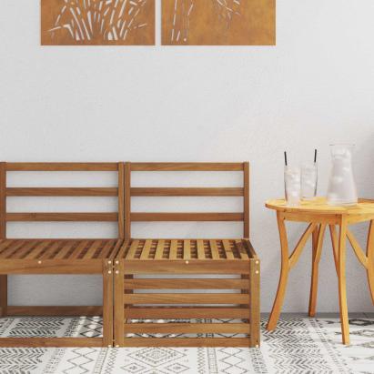 Canapea Medie pentru Exterior Lemn Solid de Acacia natural GartenMobel Dekor